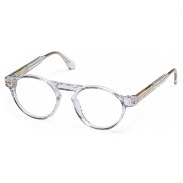 Crystal clear plastic DESIGNER frame + FILTER INCLUDED, Size: 49-20 Model: E127