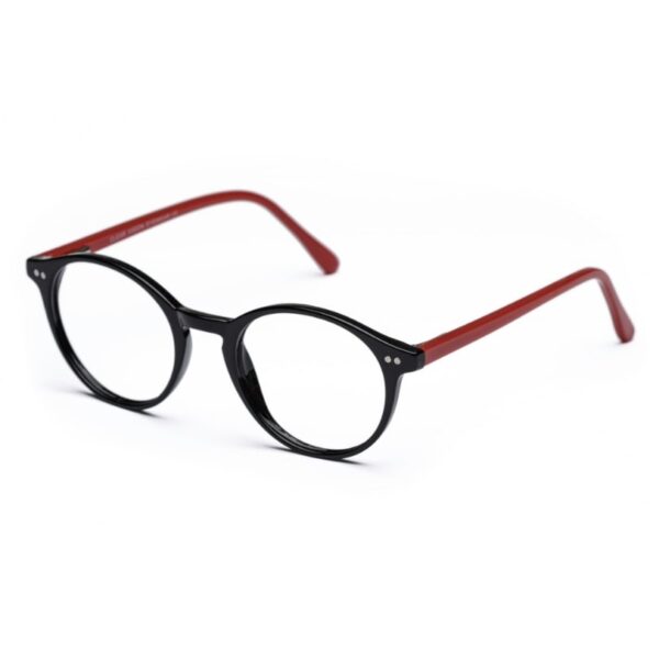 Black plastic frame with red sides (SPRING SIDES) + FILTER INCLUDED,  MODEL: DOM243,  SIZE: 49-20